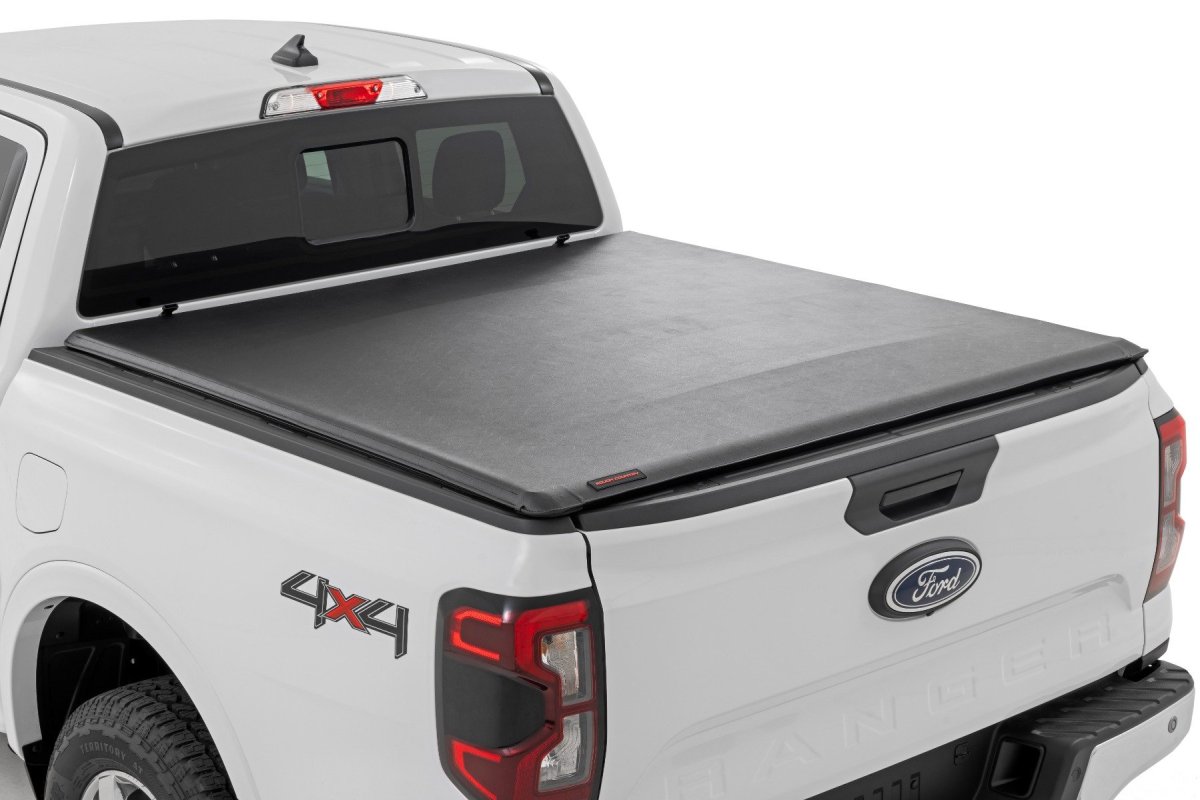 Ford Ranger Soft Roll Up Bed Cover - Rough Country - Matte Black - '24-'25